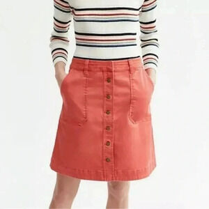 Anthropologie Pilcro and the Letterpress 2 Orange Button Skirt Pockets Cotton
